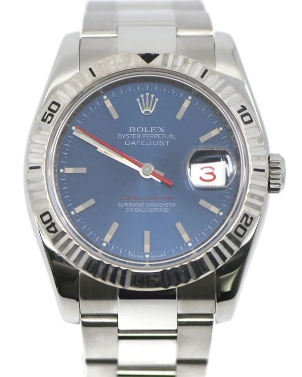 2005 Rolex Datejust Turn-O-Graph 36MM Blue Dial Super Jubilee Bracelet (116264)