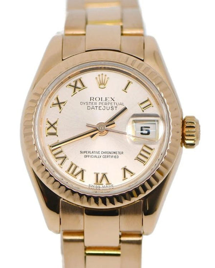 2003 Rolex Lady-Datejust 26MM Silver Dial Rose Gold Jubilee Bracelet (179175)