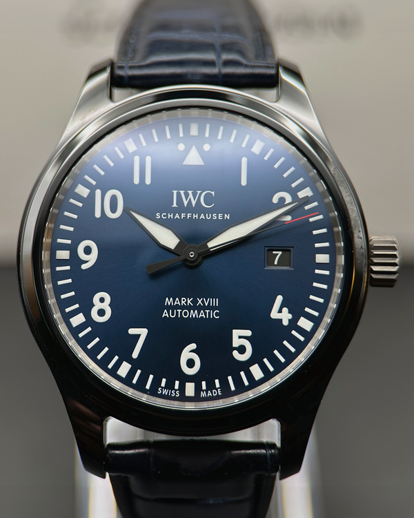 2019 IWC Schaffhausen Pilot Mark XVIII "Laureus Sport for Good Foundation" L. E. 41MM Blue Dial Leather Strap (IW324703)
