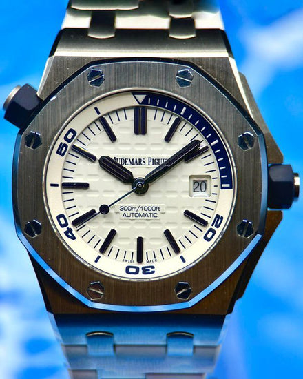 2020 Audemars Piguet Royal Oak Offshore Diver "The Admiral" 42MM White Dial Rubber Strap (15710ST.OO.A010CA.01)