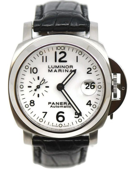 Panerai Luminor Marina 40MM White Dial Leather Strap (PAM00049)