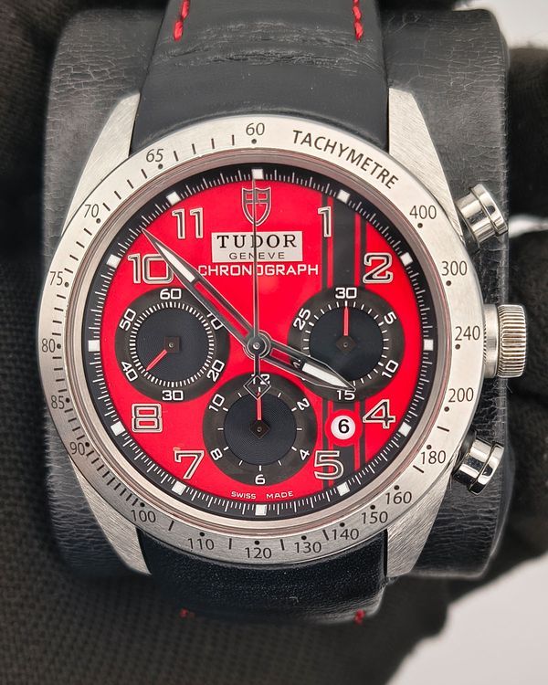 2013 Tudor Fastrider Chronograph "Ducati Edition" 42MM Red Dial Leather Strap (42000D)