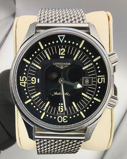 Longines Legend Diver 42MM Black Dial Steel Bracelet (L3.774.4.50.6)