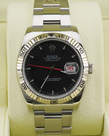 2010 Rolex Datejust Turn-O-Graph 36MM Black Dial Oyster Bracelet (116264)