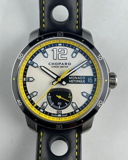 Chopard Grand Prix de Monaco Historique 44.5MM White Dial Leather Strap (168569-3001)