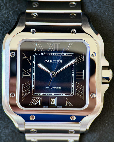 2025 Cartier Santos De Cartier 39.8MM Blue Dial Steel Bracelet (WSSA0071)