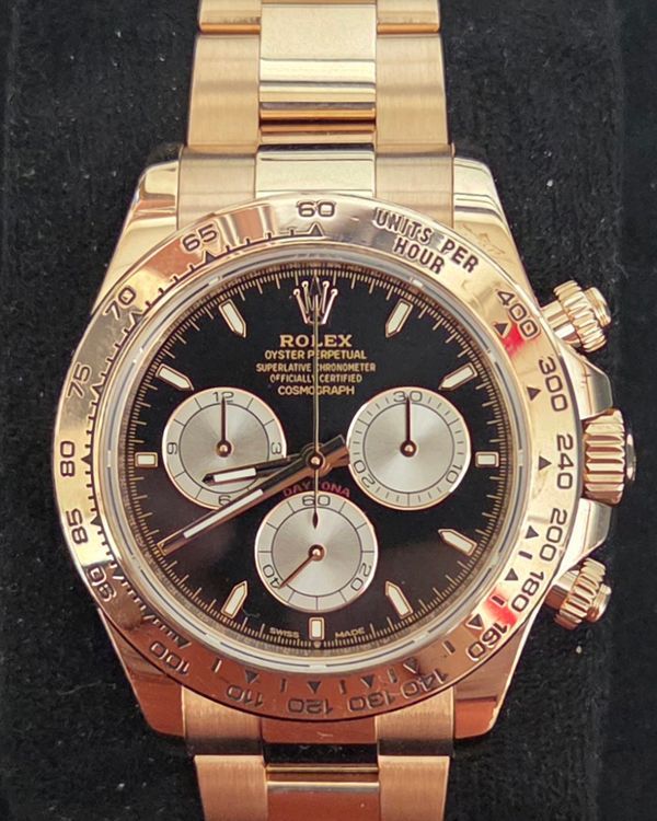 2024 Rolex Cosmograph Daytona 40MM Black Dial Rose Gold Oyster Bracelet (126505)