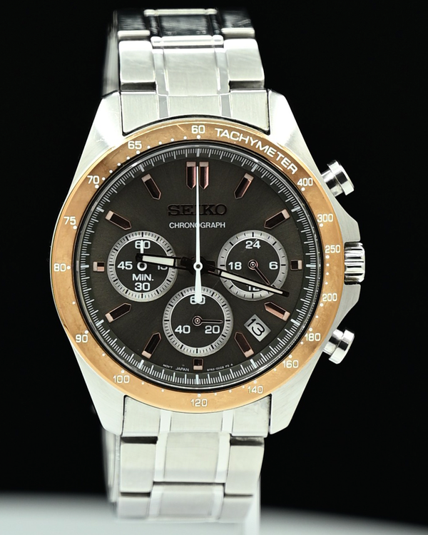 No Reserve - Seiko Spirit 39.8MM Quartz Brown Dial Steel Bracelet (SBTR026)