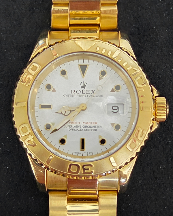 Rolex Yacht-Master 40MM White Dial Yellow Gold Oyster Bracelet (16628)