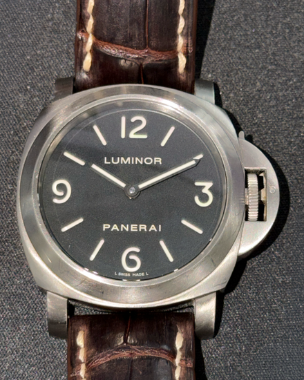 Panerai Luminor Base 44MM Black Dial Leather Strap (PAM00176)