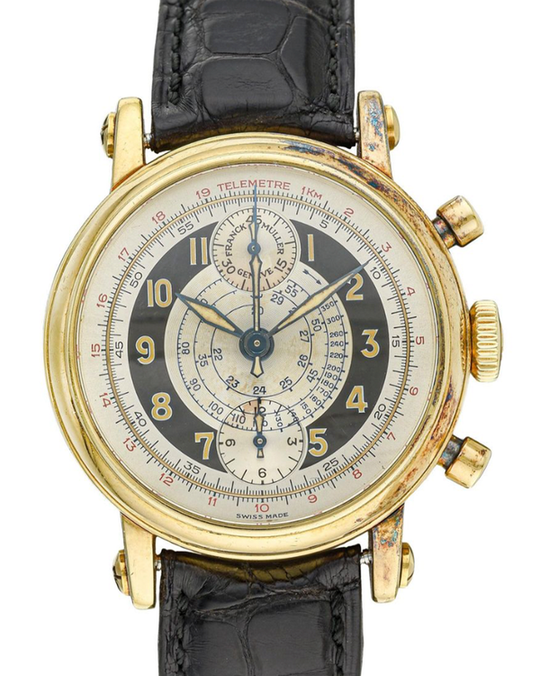 Franck Muller Bi-Retro Chronograph 36MM Silver Dial Leather Strap (7000CCS3645)