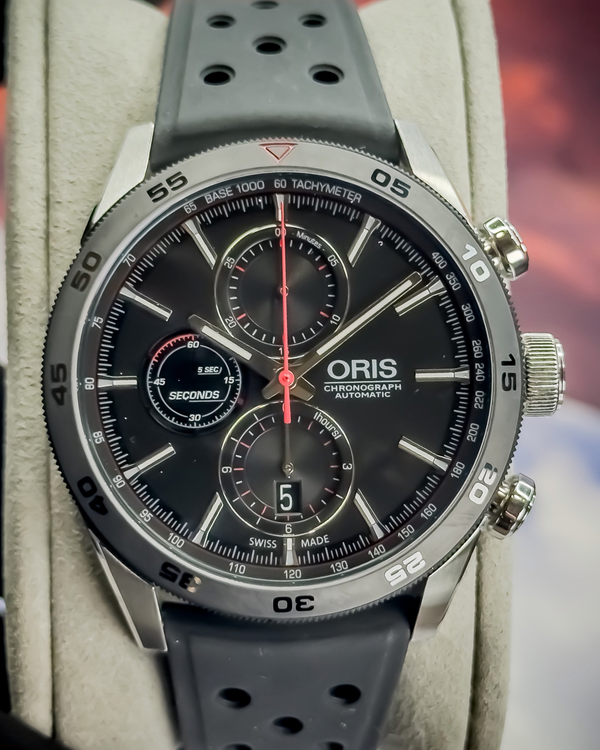 Oris Artix GT Chronograph 44MM Black Dial Rubber Strap (01 774 7661 4424)