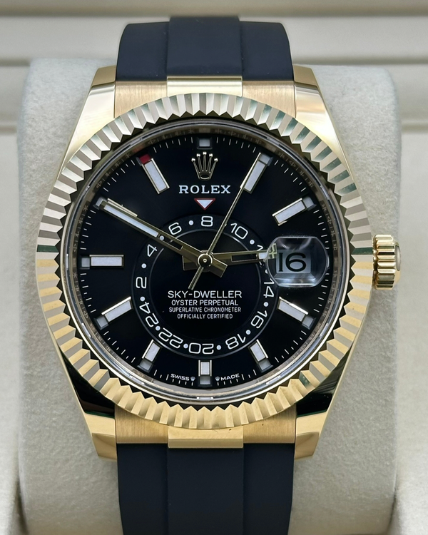 2025 Rolex Sky-Dweller 42MM Black Dial Rubber Strap (336238)