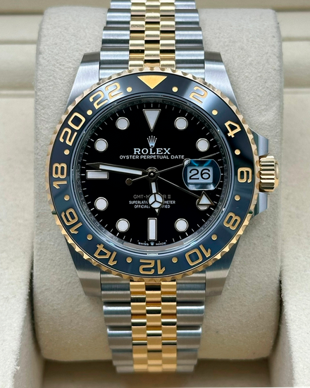 2025 Rolex GMT-Master II "Bumblebee" 40MM Black Dial Two-Tone Jubilee Bracelet (126713GRNR)
