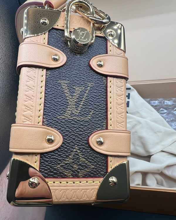 2025 Louis Vuitton On My Side Trunk PM - Monogram Customizable 7.5 x 4.9 x 3IN Leather Gold-Toned Hardware Leather Strap (M46815)