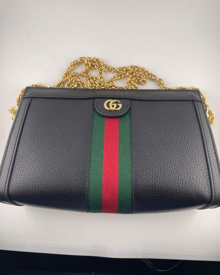 2019 Gucci Ophidia Chain 10.2 x 6.9 x 3.1IN Leather Gold-Toned Hardware Gold-Toned Strap (503877)