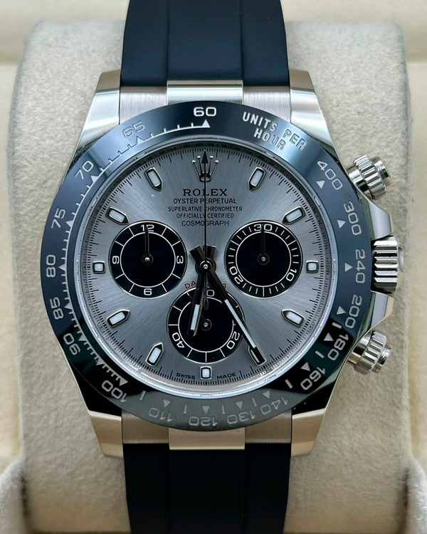 2022 Rolex Cosmograph Daytona 40MM Silver Dial Rubber Strap (116519LN)