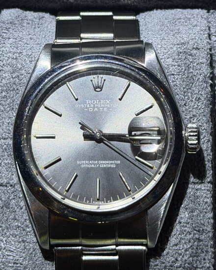 Rolex Oyster Perpetual Date 34MM Grey Dial Oyster Bracelet (1500)
