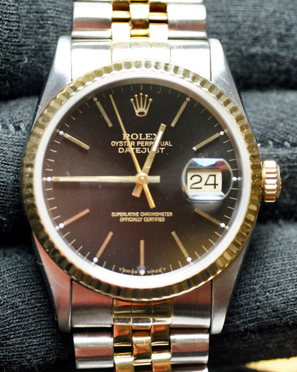 1996 Rolex Datejust 36MM Black Dial Two-Tone Jubilee Bracelet (116233)