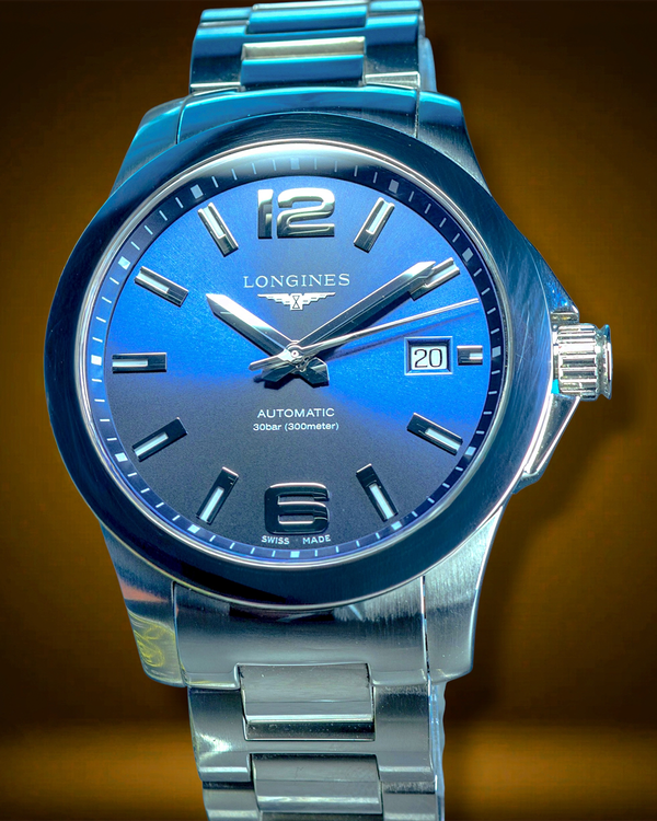 No Reserve - Longines Conquest 39MM Blue Dial Steel Bracelet (L3.776.4.99.6)