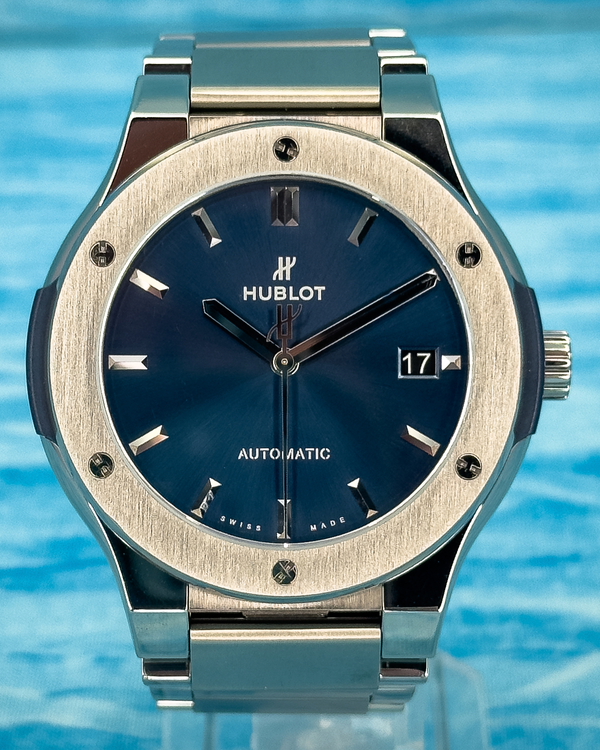 2019 Hublot Classic Fusion 45.5MM Blue Dial Titanium Bracelet (510.NX.7170.NX)