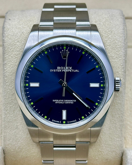 2017 Rolex Oyster Perpetual 39MM Blue Dial Oyster Bracelet (114300)