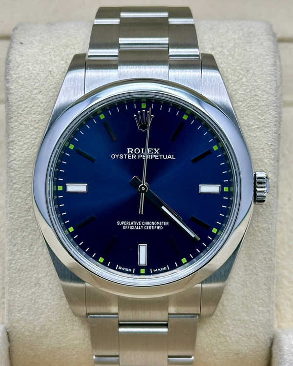 2017 Rolex Oyster Perpetual 39MM Blue Dial Oyster Bracelet (114300)