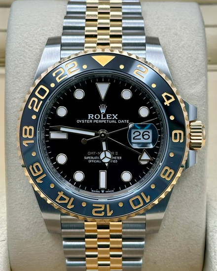 2026 Rolex GMT-Master II "Bumblebee" 40MM Black Dial Two-Tone Jubilee Bracelet (126713GRNR)