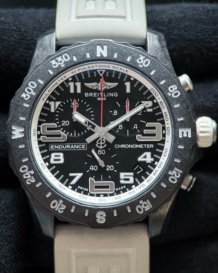 No Reserve - 2020 Breitling Endurance Pro 44MM Quartz Black Dial Rubber Strap (X82310)