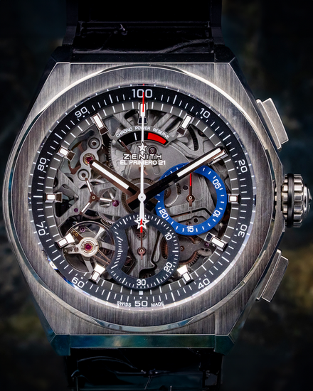 2021 Zenith Defy El Primero 21 44MM Skeleton Dial Leather Strap (95.9000.9004/78.R582)