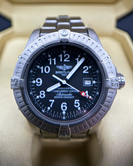 Breitling Avenger Seawolf 44MM Black Dial Titanium Bracelet (E1737018/B640)