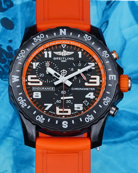 No Reserve - 2022 Breitling Endurance Pro 44MM Quartz Black Dial Rubber Strap (X82310)