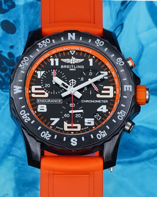No Reserve - 2022 Breitling Endurance Pro 44MM Quartz Black Dial Rubber Strap (X82310)