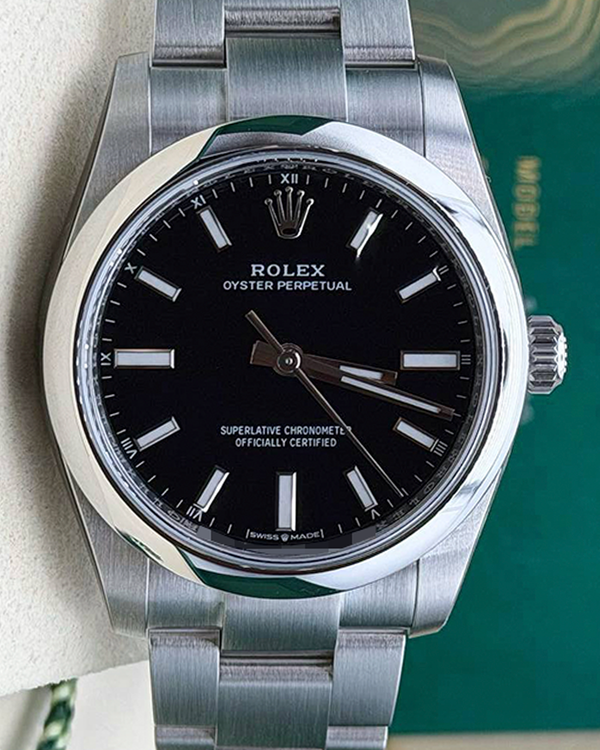 2026 Rolex Oyster Perpetual 34MM Black Dial Oyster Bracelet (124200)