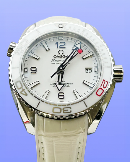 No Reserve - 2023 Omega Seamaster Planet Ocean 600M "Tokyo 2020" L.E. 39.5MM White Dial Leather Strap (522.33.40.20.04.001)