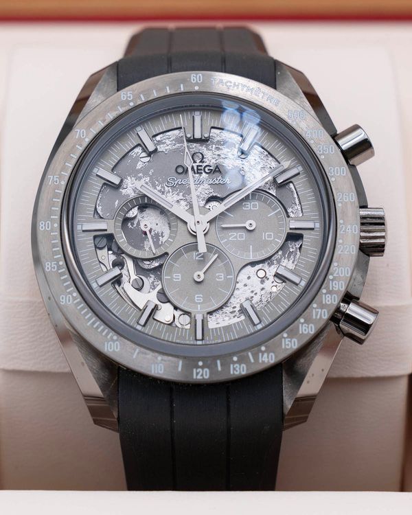 2025 Omega Speedmaster Dark Side of the Moon "Grey Side of the Moon" 44.25MM Skeleton Dial Rubber Strap (310.92.44.50.06.002)