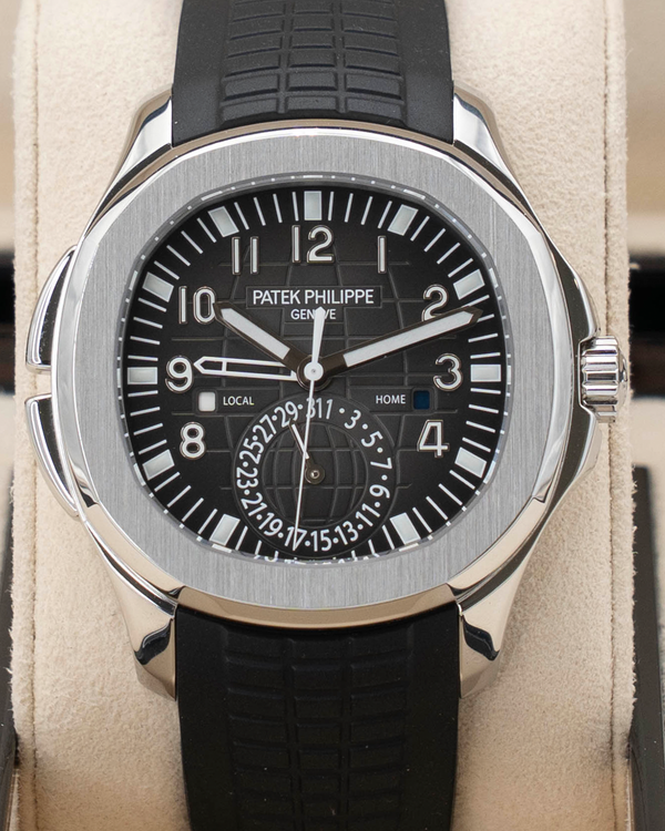 2020 Patek Philippe Aquanaut Travel Time 40.8MM Black Dial Rubber Strap (5164A-001)