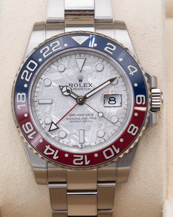 2023 Rolex GMT-Master II "Pepsi" 40MM Meteorite Dial White Gold Oyster Bracelet (126719BLRO)