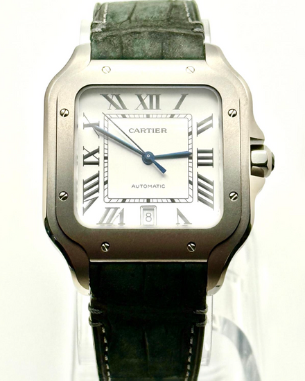 2026 Cartier Santos De Cartier 39.8MM White Dial Leather Strap (WSSA0089)