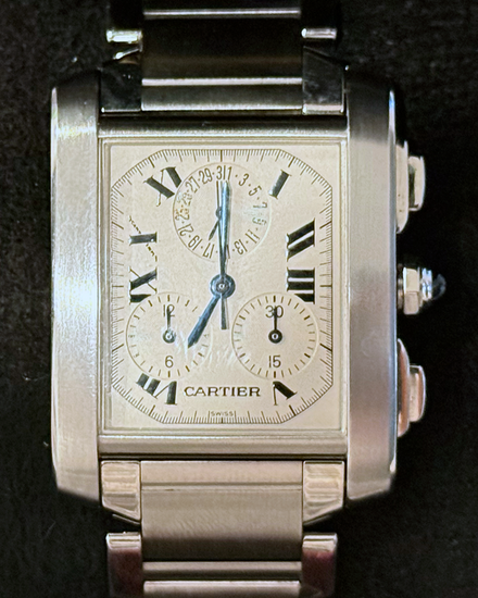 2009 Cartier Tank Française Chronoflex 28MM Quartz White Dial Steel Bracelet (2303)