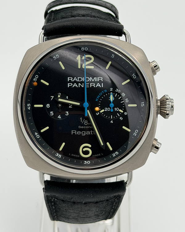 Panerai Radiomir Regatta 1/8th Second Chronograph L.E. 47MM Black Dial Leather Strap (PAM00343)