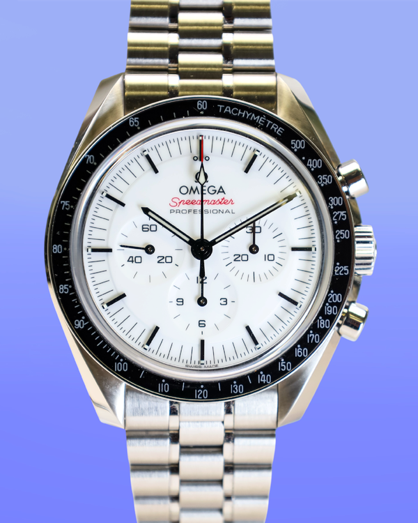 No Reserve - 2024 Omega Speedmaster Professional Moonwatch 42MM White Dial Steel Bracelet (310.32.42.50.04.001)
