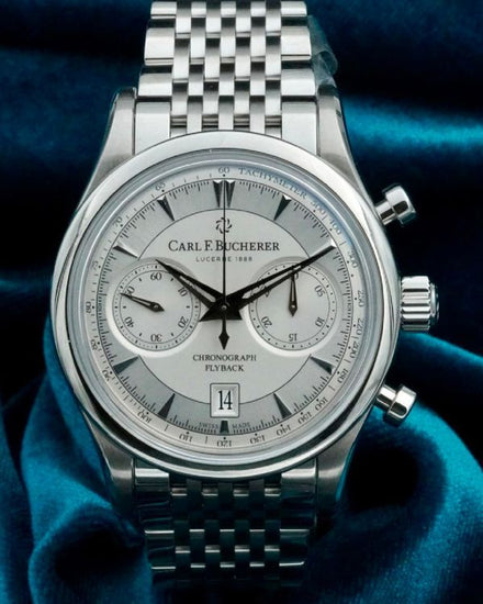 No Reserve - Carl F. Bucherer Manero Flyback 43MM Silver Dial Steel Bracelet (00.10919.08.13.21)