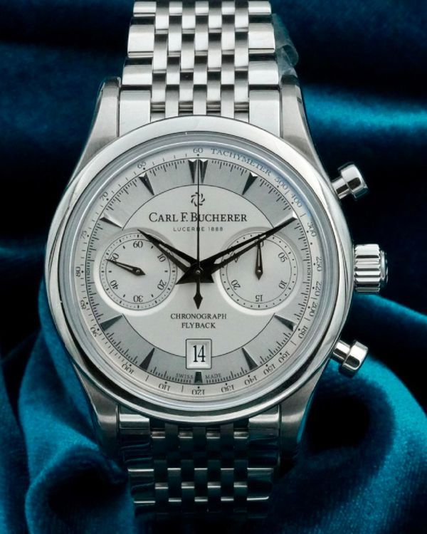 No Reserve - Carl F. Bucherer Manero Flyback 43MM Silver Dial Steel Bracelet (00.10919.08.13.21)