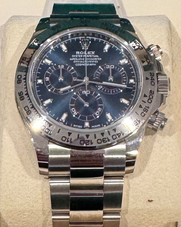 2022 Rolex Cosmograph Daytona 40MM Blue Dial White Gold Oyster Bracelet (116509)