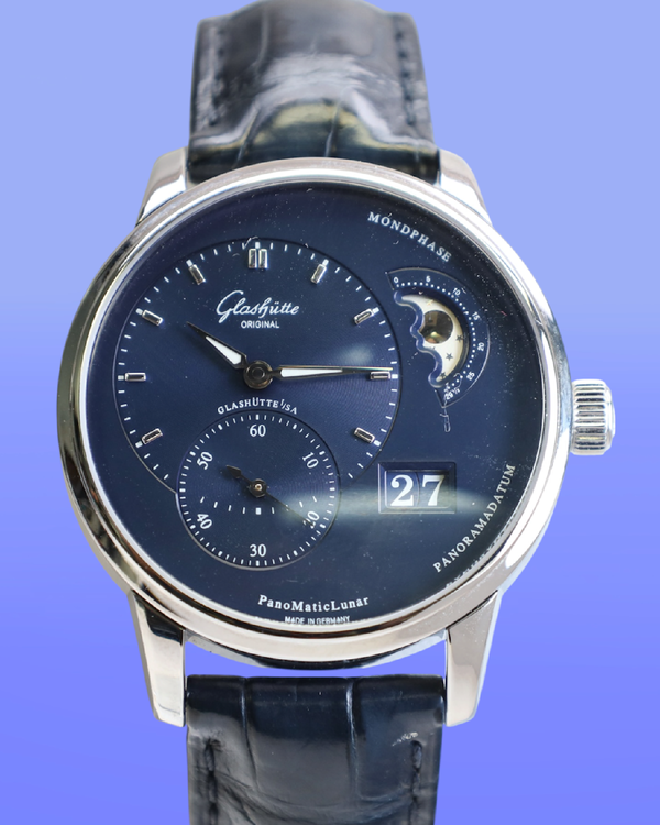 2024 Glashütte Original PanoMaticLunar 40MM Blue Dial Leather Strap (1-90-02-46-32-35)