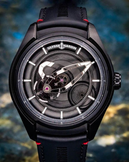 Ulysse Nardin Freak X TI Black 43MM Skeleton Dial Leather Strap (2303-270.1/BLACK)