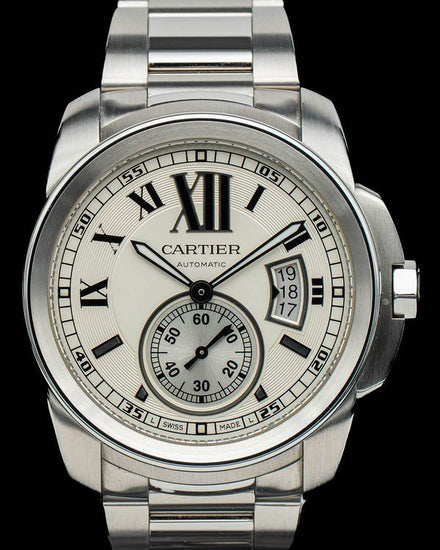 2016 Cartier Calibre de Cartier 42MM Silver Dial Steel Bracelet (W7100015)
