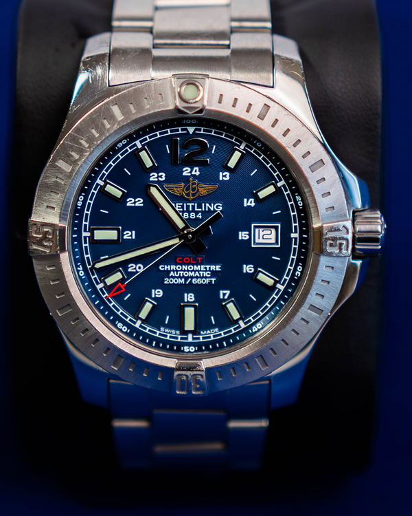 2014 Breitling Colt 44MM Blue Dial Steel Bracelet (A1738811/C906)