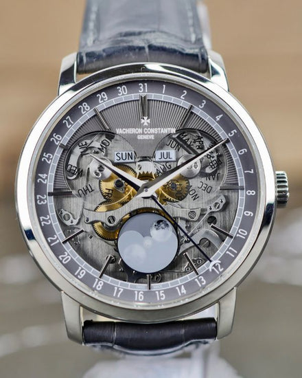 2022 Vacheron Constantin Traditionnelle Complete Calendar Openface 41MM Skeleton Dial Leather Strap (4020T/000G-B655)